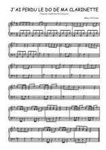 Téléchargez l'arrangement pour piano de la partition de J'ai perdu le do de ma clarinette en PDF